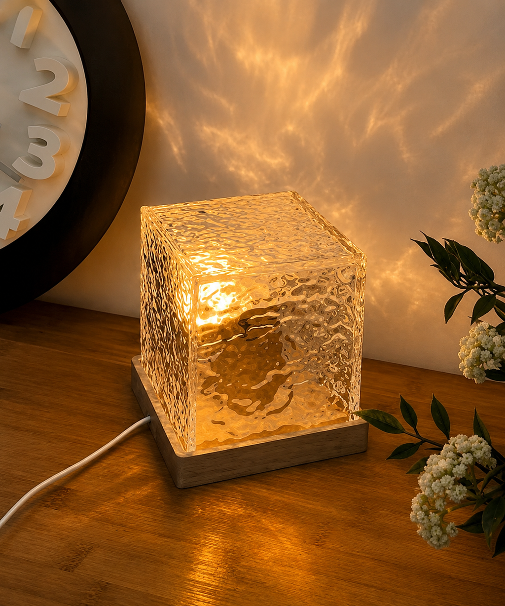 Rotating Water Ripple Night Light Aura Lamp